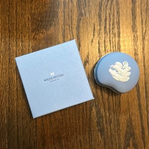 Wedgwood Blue Jasperware Chariot trinket box Kidney Shape